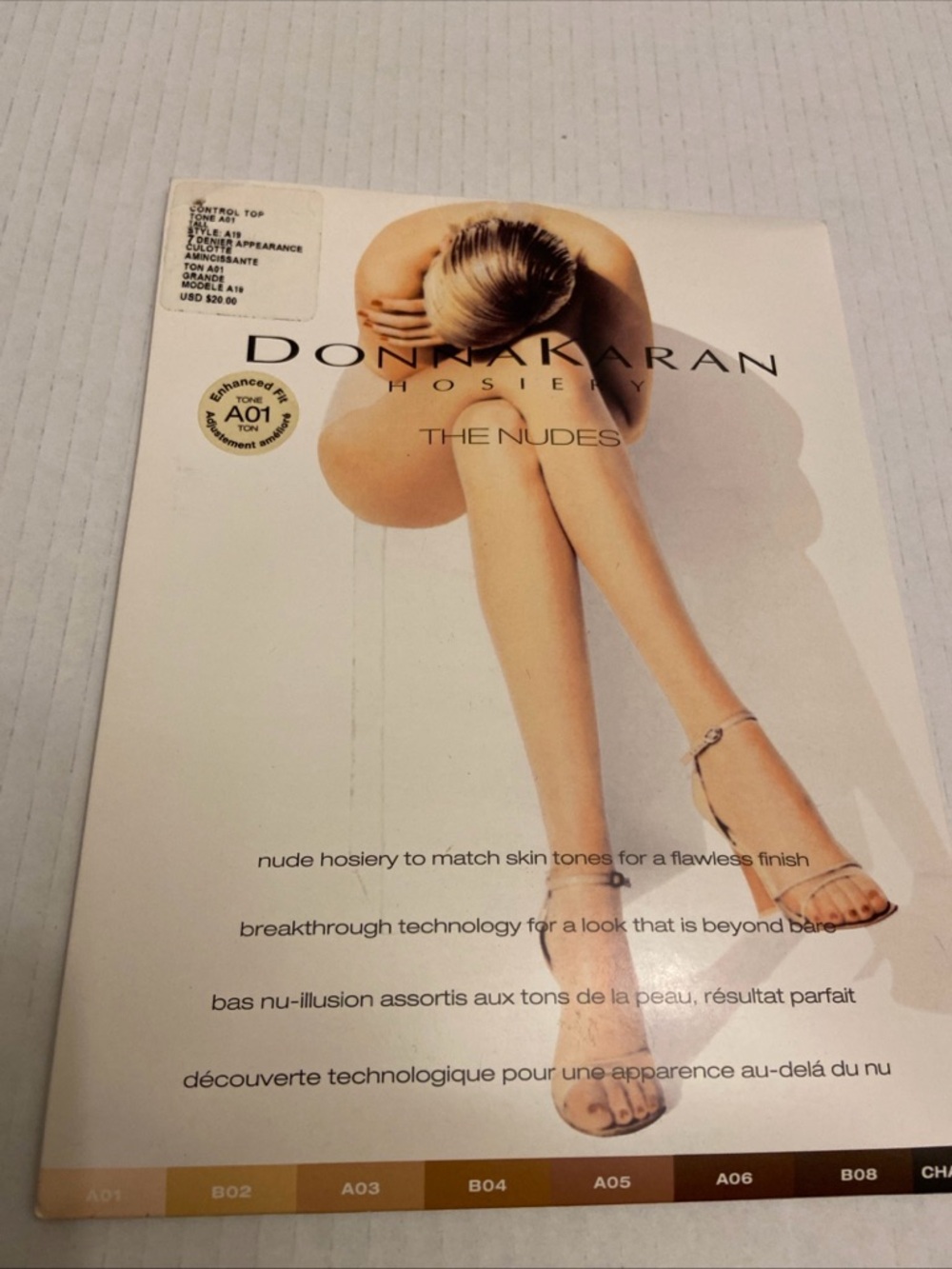 Donna Karen New York Hosiery The Nudes Control Top TALL Tone A01 Style A19 NEW